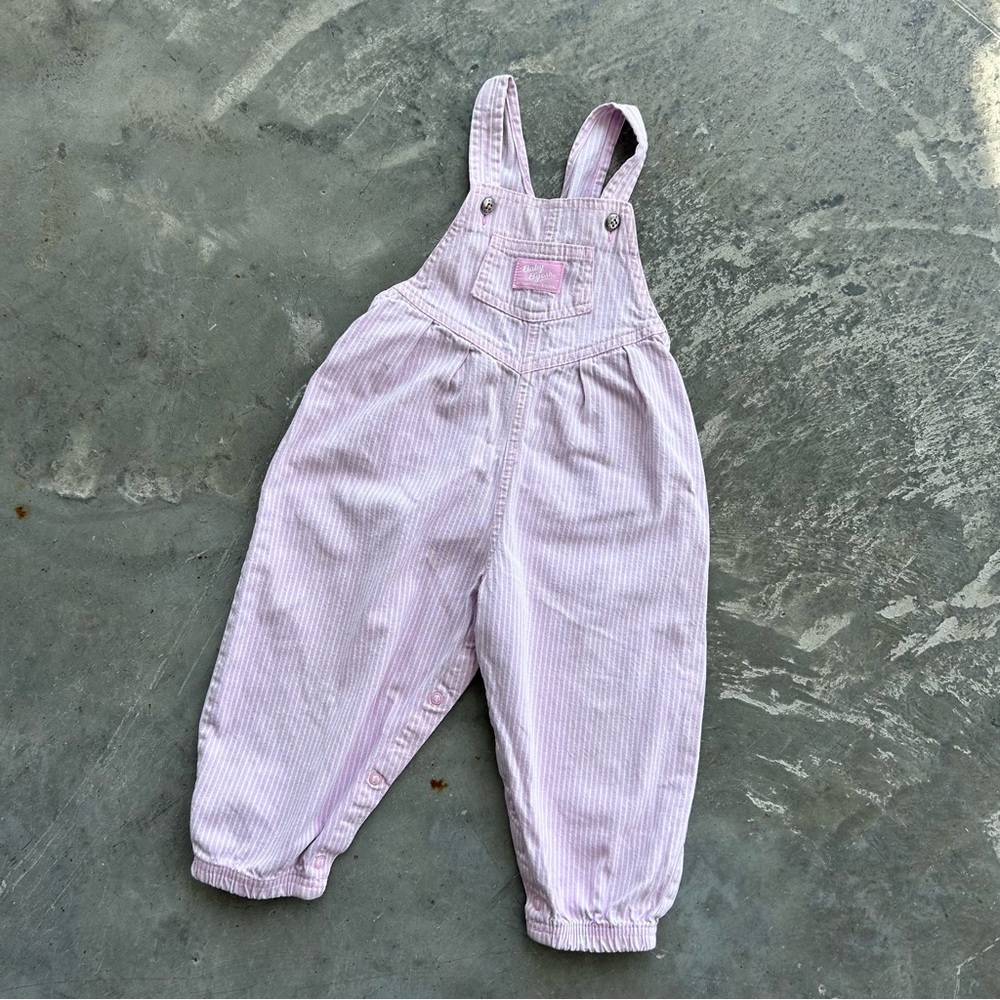 Vintage Oshkosh engineer stripe bubble overalls - 24m